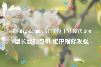 SHS 04316-2004 AUTEFA UNI BOX 3000型长丝打包机 维护检修规程