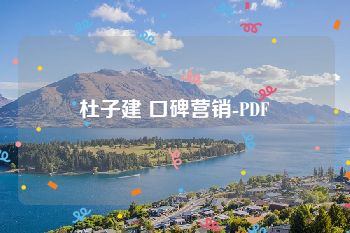 杜子建 口碑营销-PDF