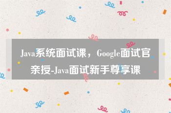 Java系统面试课，Google面试官亲授-Java面试新手尊享课