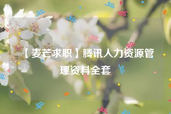 【麦芒求职】腾讯人力资源管理资料全套