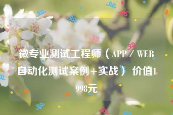 微专业测试工程师（APP／WEB自动化测试案例+实战） 价值1998元