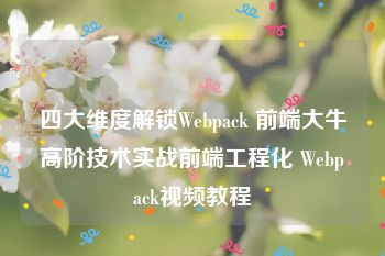 四大维度解锁Webpack 前端大牛高阶技术实战前端工程化 Webpack视频教程