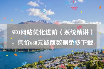 SEO网站优化进阶（系统精讲），售价680元诚商数据免费下载