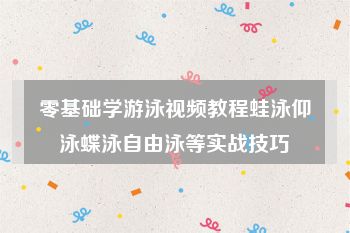 零基础学游泳视频教程蛙泳仰泳蝶泳自由泳等实战技巧