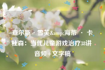 查尔斯·雪芙&海蒂 · 卡杜森：当代儿童游戏治疗38讲 音频+文字稿