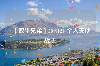 【双牛兄弟】20191218个人天使战法