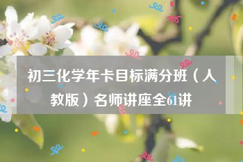 初三化学年卡目标满分班（人教版）名师讲座全61讲