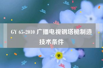 GY 65-2010 广播电视钢塔桅制造技术条件