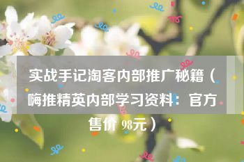 实战手记淘客内部推广秘籍（嗨推精英内部学习资料：官方售价 98元）