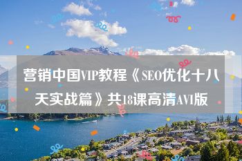 营销中国VIP教程《SEO优化十八天实战篇》共18课高清AVI版