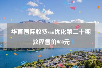 华育国际收费seo优化第二十期教程售价900元