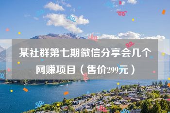 某社群第七期微信分享会几个网赚项目（售价299元）