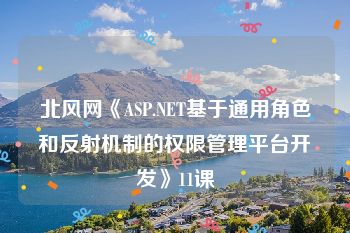 北风网《ASP.NET基于通用角色和反射机制的权限管理平台开发》11课