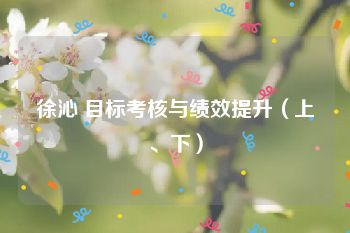 徐沁 目标考核与绩效提升（上、下）