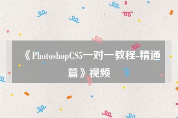 《PhotoshopCS5一对一教程-精通篇》视频