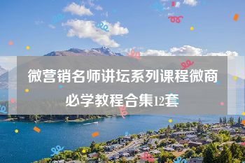 微营销名师讲坛系列课程微商必学教程合集12套