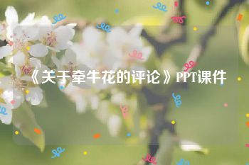 《关于牵牛花的评论》PPT课件