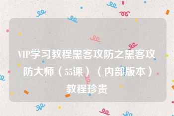 VIP学习教程黑客攻防之黑客攻防大师（55课）（内部版本）教程珍贵