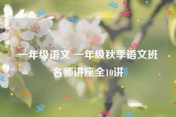 一年级语文 一年级秋季语文班名师讲座全10讲