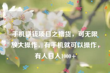 手机赚钱项目之撸货，可无限放大操作，有手机就可以操作，有人日入1000+