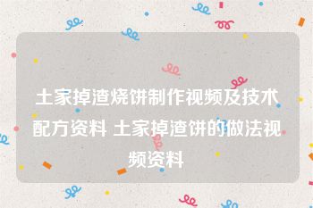 土家掉渣烧饼制作视频及技术配方资料 土家掉渣饼的做法视频资料