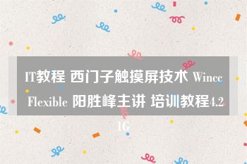 IT教程 西门子触摸屏技术 Wincc Flexible 阳胜峰主讲 培训教程4.21G