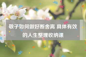 敬子如何做好断舍离 具体有效的人生整理收纳课