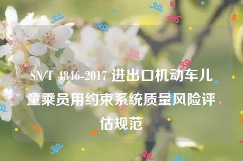 SN/T 4846-2017 进出口机动车儿童乘员用约束系统质量风险评估规范