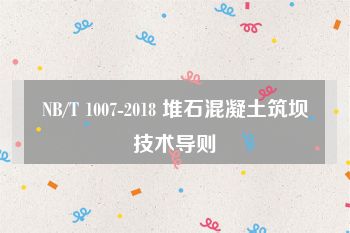 NB/T 1007-2018 堆石混凝土筑坝技术导则