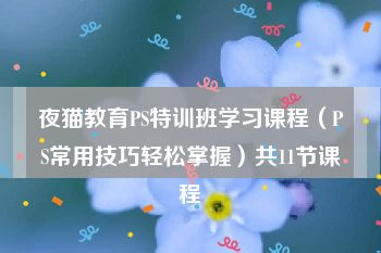 夜猫教育PS特训班学习课程（PS常用技巧轻松掌握）共11节课程