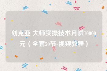 刘克亚 大师实操技术月赚10000元（全套50节-视频教程）