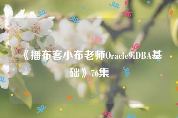 《播布客小布老师Oracle9iDBA基础》76集