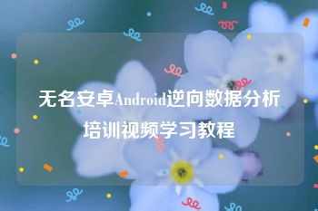 无名安卓Android逆向数据分析培训视频学习教程