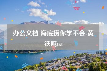 办公文档 海底捞你学不会-黄铁鹰txt