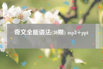 奇文全能语法(30期) mp3+ppt