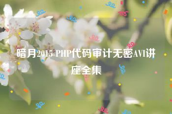 暗月2015 PHP代码审计无密AVI讲座全集