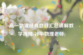 高一物理经典题目汇总讲解教学视频(谷华物理老师)