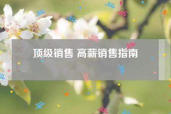 顶级销售 高薪销售指南