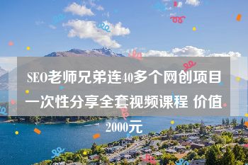 SEO老师兄弟连40多个网创项目一次性分享全套视频课程 价值2000元