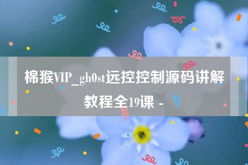 棉猴VIP_gh0st远控控制源码讲解教程全19课 -