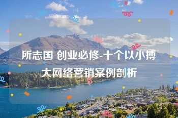 所志国 创业必修-十个以小搏大网络营销案例剖析