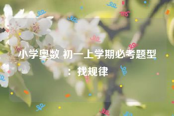 小学奥数 初一上学期必考题型：找规律