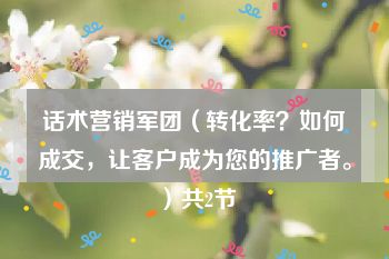 话术营销军团（转化率？如何成交，让客户成为您的推广者。）共2节